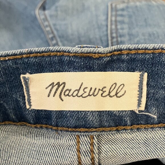 Madewell Womens High Rise Denim Jean Shorts Size 26 Frayed Raw Hem Button Fly - Picture 6 of 7